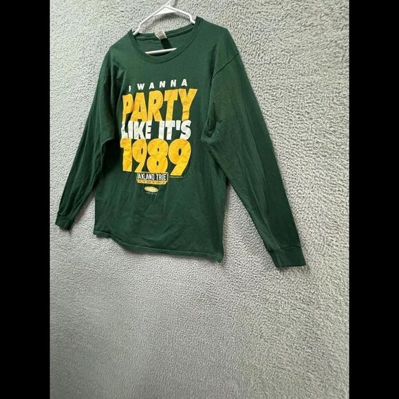 Shirt L Green I Wanna Party Like It’s 1989 Smack Apparel cotton - Picture 8 of 11